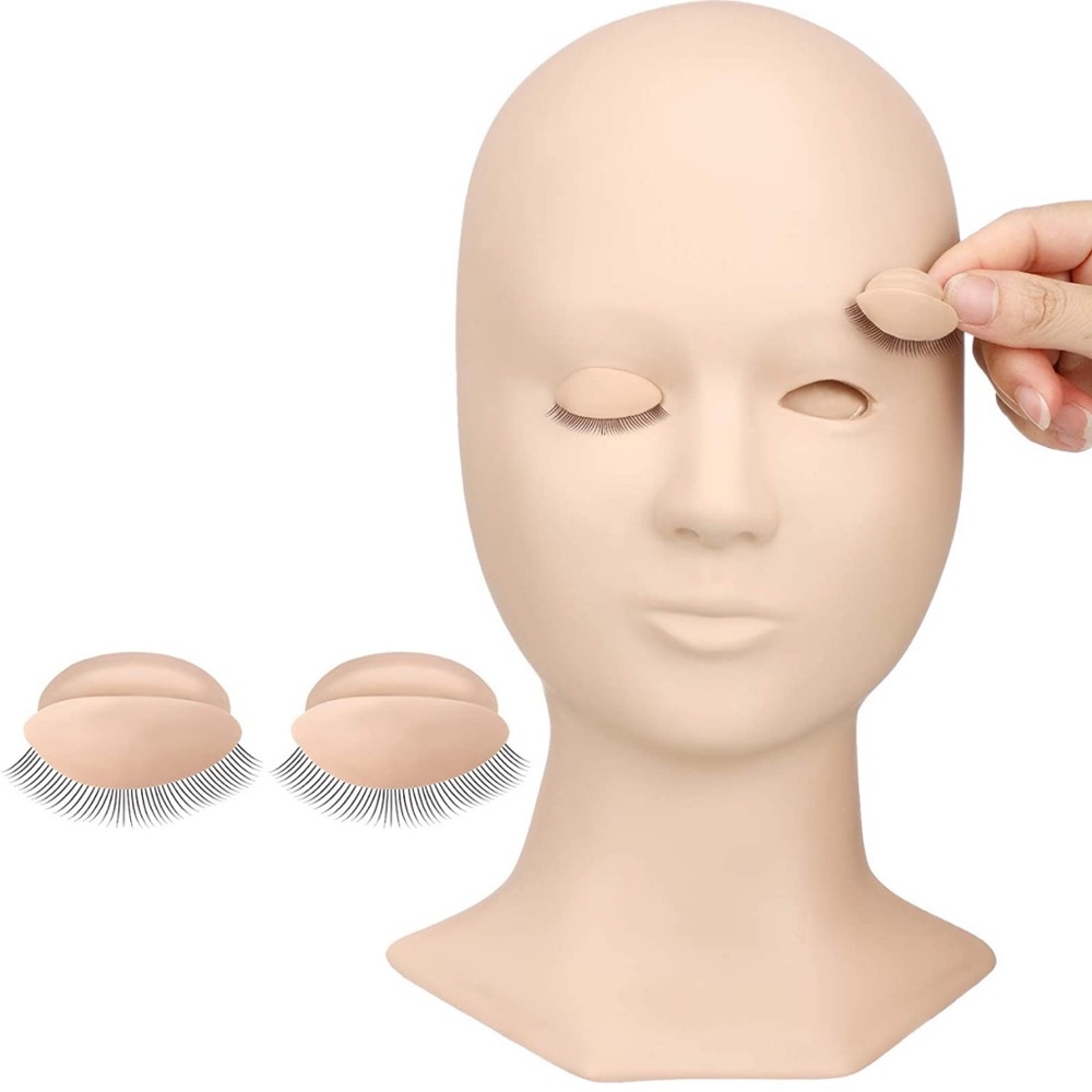 Eyelash Extension 3D Mannequin Training Head Makeup Practice Lash Starter Kit
